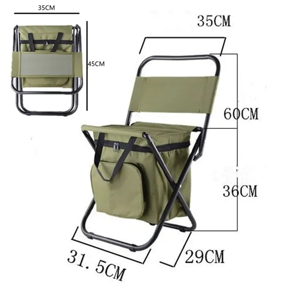 Foldable Camping Chair With Cooler Bag