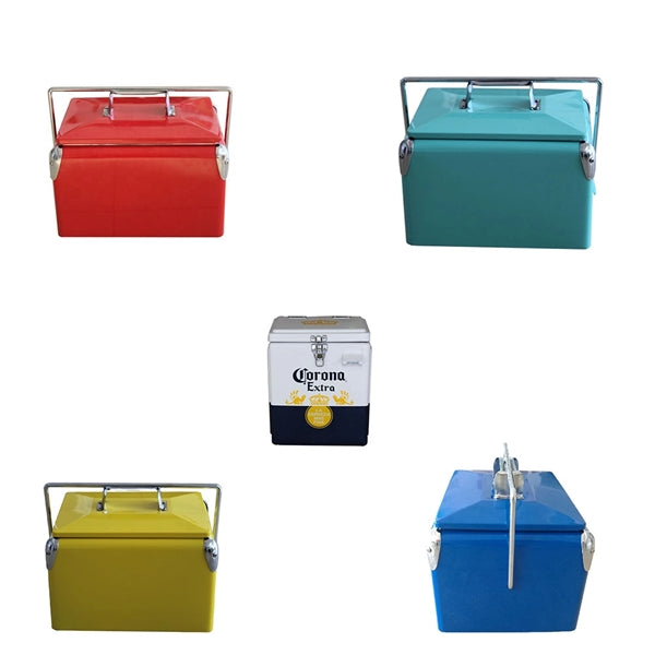 Portable Beverage Metal Cooler With Bottle Opener