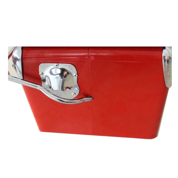 Portable Beverage Metal Cooler With Bottle Opener