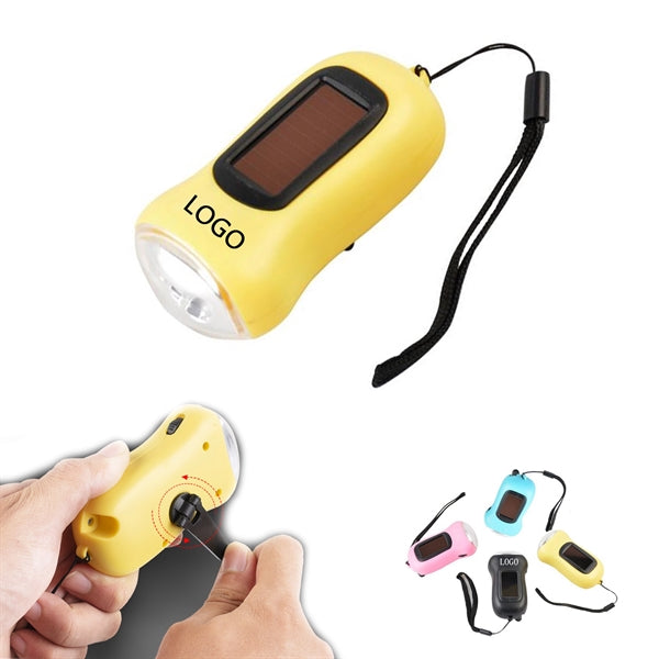 Outdoor LED Solar Charging Mini Flashlight Hand Power Light