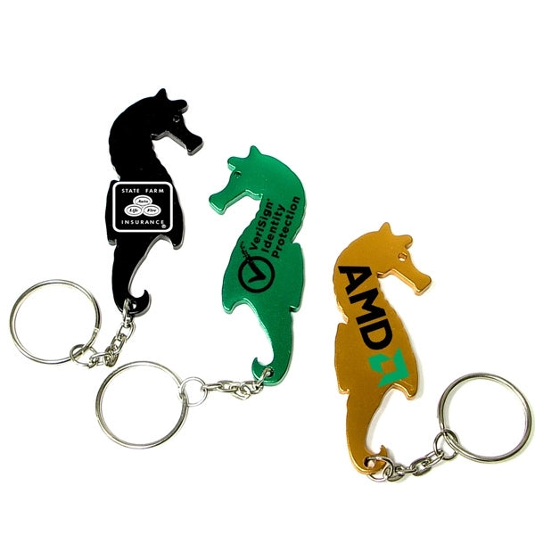 Sea horse shape bottle opener keychain