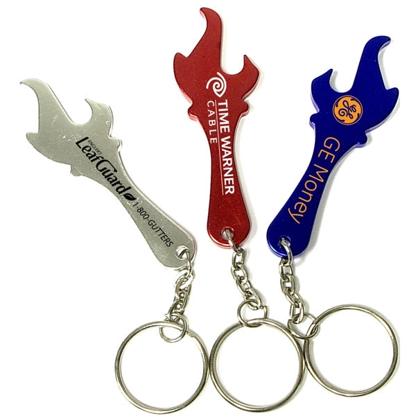 Torch shape bottle opener keychain