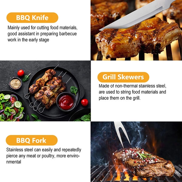 9Pcs Heavy Duty BBQ Grill Tool Set