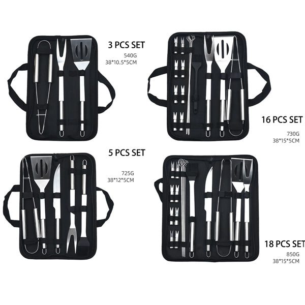9Pcs Heavy Duty BBQ Grill Tool Set