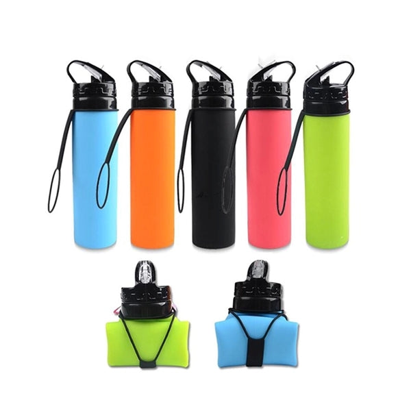 Collapsible Silicone Squeeze Foldable Sports Water Bottle