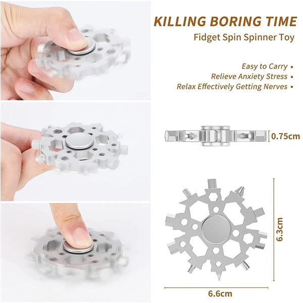 Fidget Spinner 23 in 1 Snowflake Multi Tool