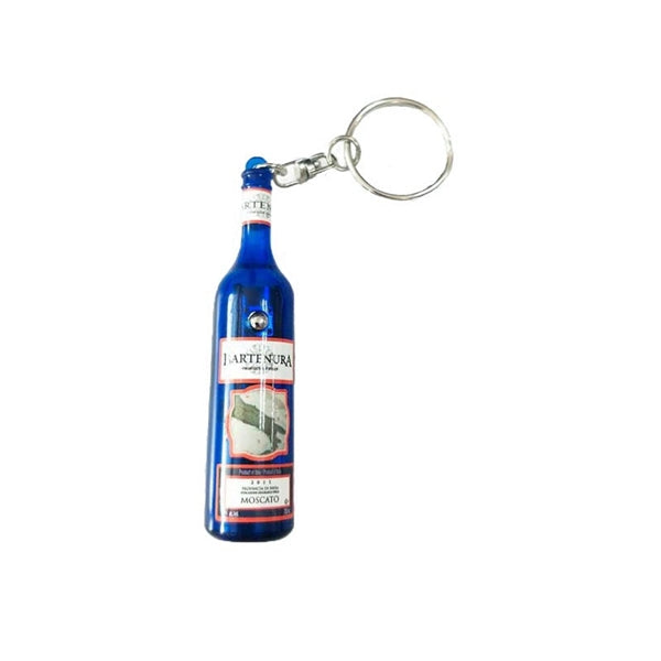 Mini Whiskey Bottle LED Projector Flashlight w/ Keychain