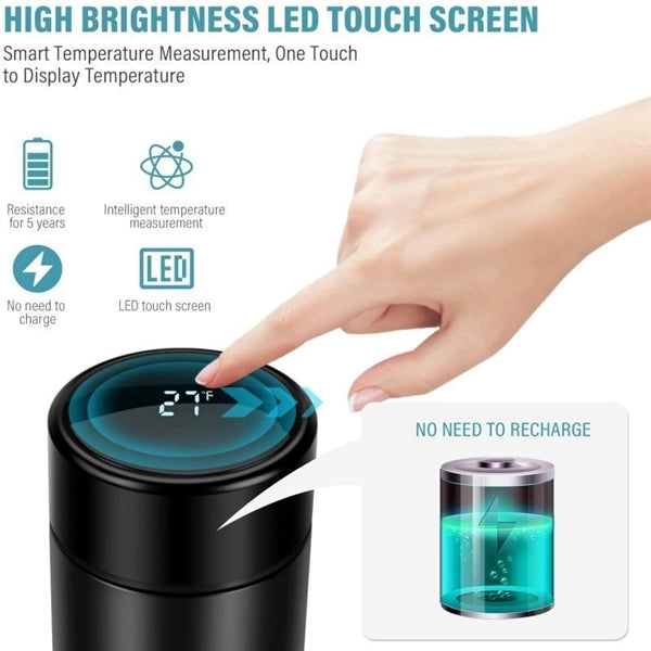 Insulated Water Bottle With Led Vacuum Drink Cup Custom