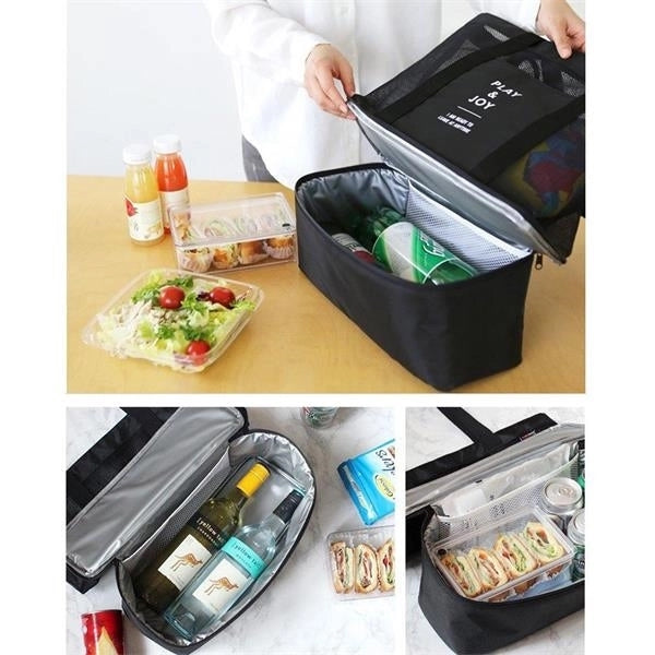 Travel Mesh Picnic Lunch Insulation Beach Cooler Tote Bag