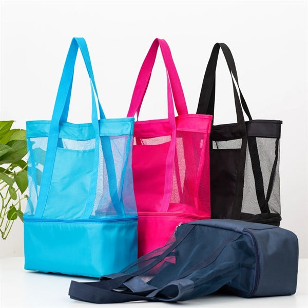 Travel Mesh Picnic Lunch Insulation Beach Cooler Tote Bag