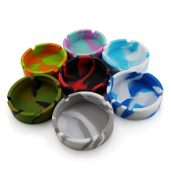 Silicone Round Ashtray for Indoors Outdoors