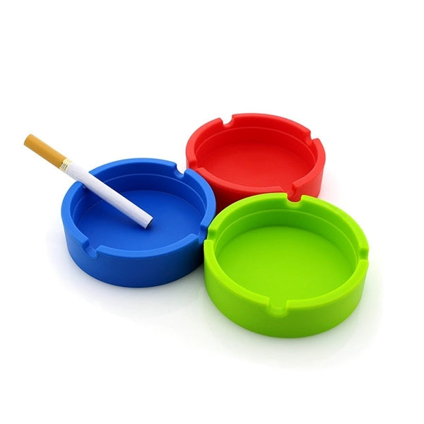 Silicone Round Ashtray for Indoors Outdoors