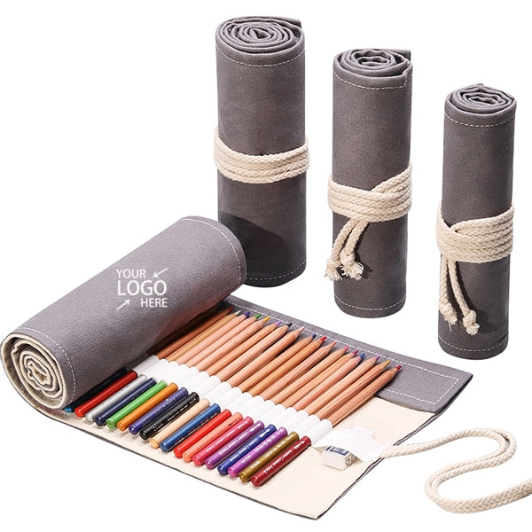 Canvas Roll Up Pencil Case(24Slots)