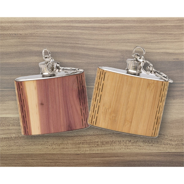 Wooden Keychain Flask 2 oz