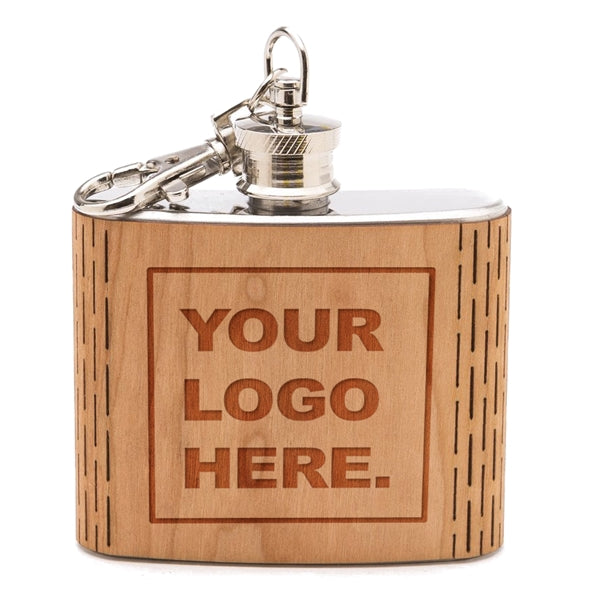 Wooden Keychain Flask 2 oz