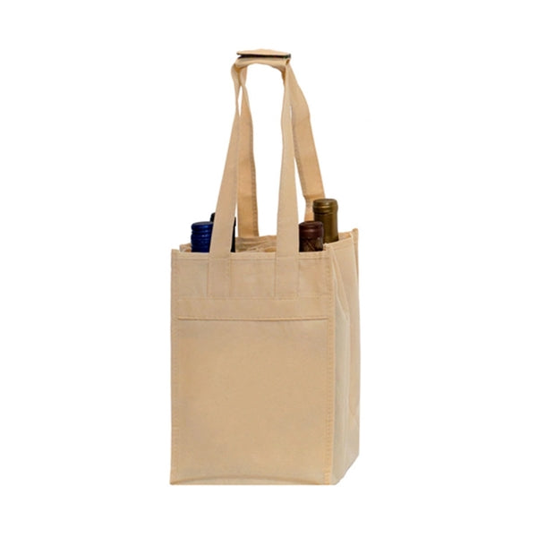 Canvas Bottle Totes with Divider