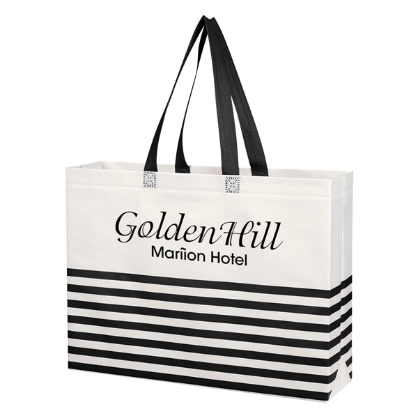 Non-Woven Horizontal Stripe Tote Bag