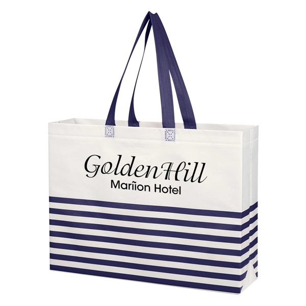 Non-Woven Horizontal Stripe Tote Bag