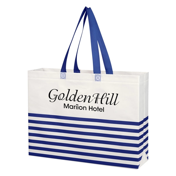 Non-Woven Horizontal Stripe Tote Bag