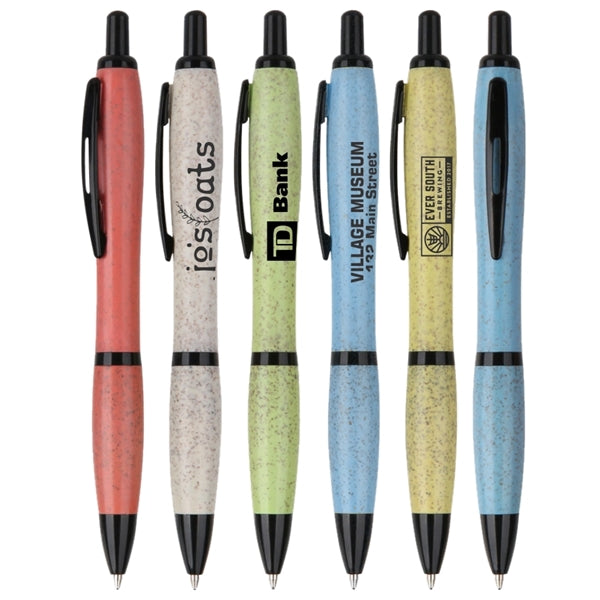 Eco Friendly - Click Action Pen - Colored Wheat Straw