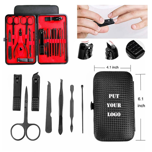 Black Manicure Set 18 Pcs