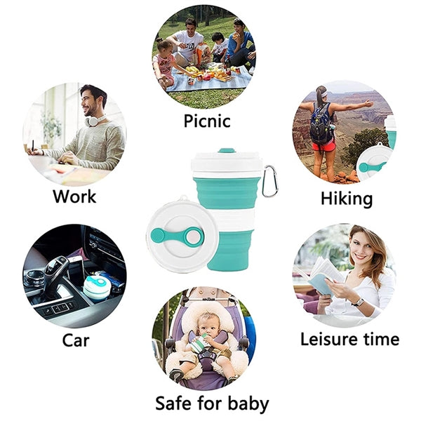 Collapsible Travel Cup Silicone Folding Sport Bottle