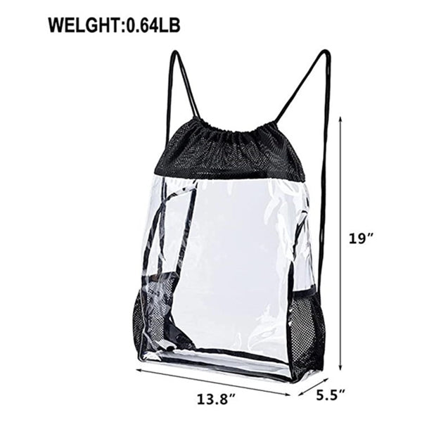 Clear Drawstring Backpack Waterproof PVC Bag