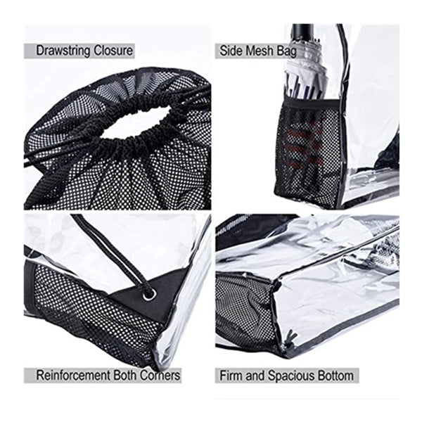 Clear Drawstring Backpack Waterproof PVC Bag