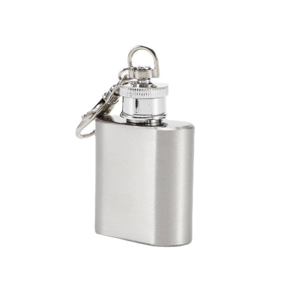 1oz stainless steel flask with keychain