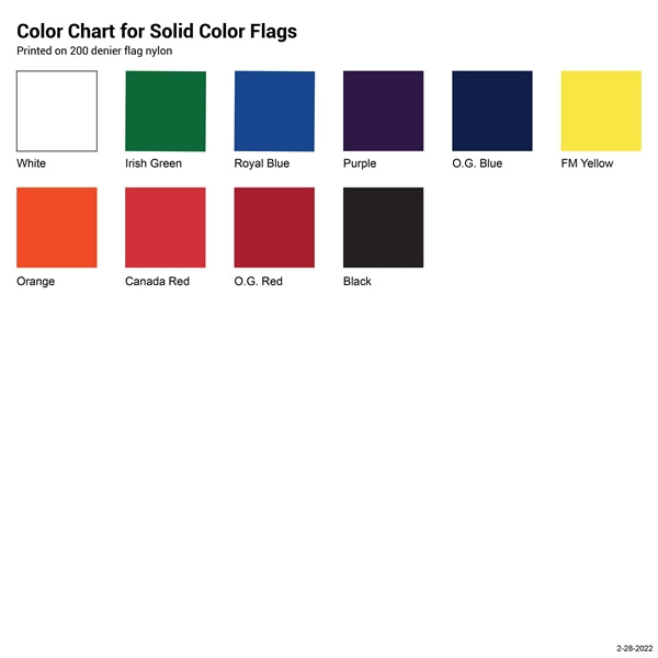 3' x 5' Solid Color Flags with Heading & Grommets