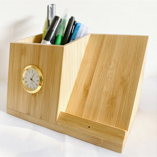 Wood Wireless Charger with Organizer