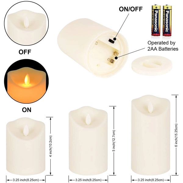 Flickering Flameless Candles 4 Inch