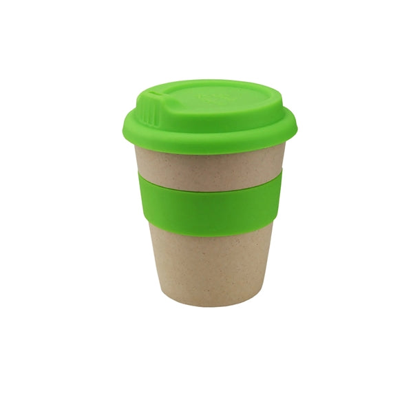 Eco-Friendly 8 oz Bamboo Fiber Coffee Cup W/Lid