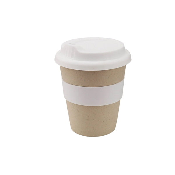 Eco-Friendly 8 oz Bamboo Fiber Coffee Cup W/Lid