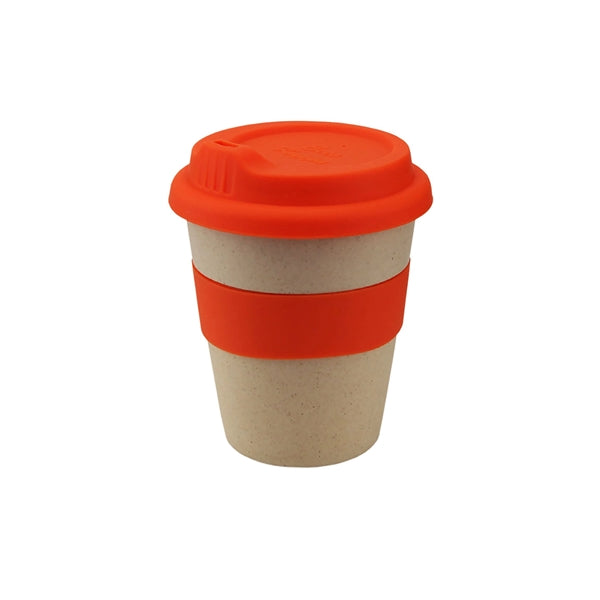 Eco-Friendly 8 oz Bamboo Fiber Coffee Cup W/Lid