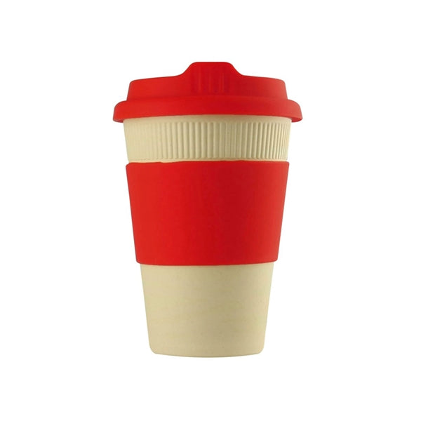 Eco-Friendly 12 oz Bamboo Fiber Coffee Cup W/Lid