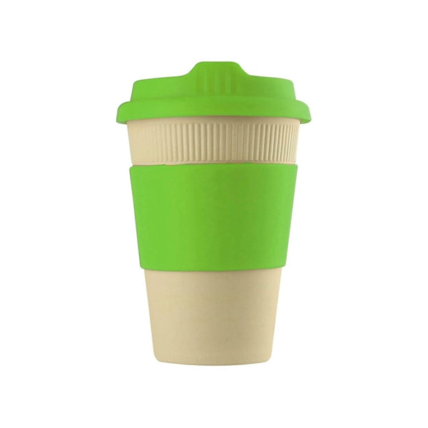 Eco-Friendly 12 oz Bamboo Fiber Coffee Cup W/Lid