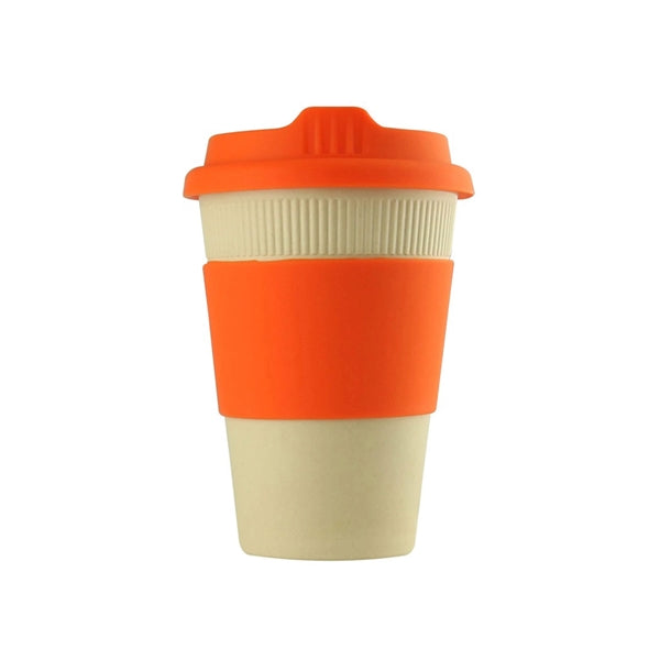 Eco-Friendly 12 oz Bamboo Fiber Coffee Cup W/Lid