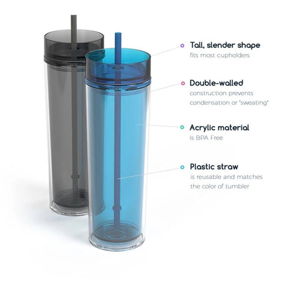 16oz Double Wall Clear Plastic Tumblers