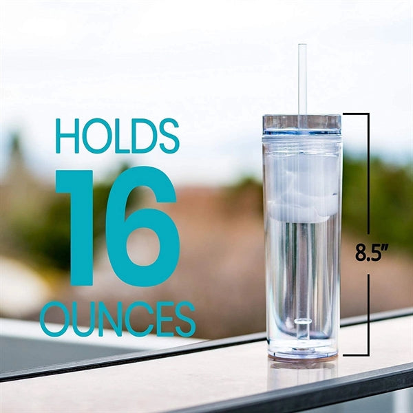 16oz Double Wall Clear Plastic Tumblers