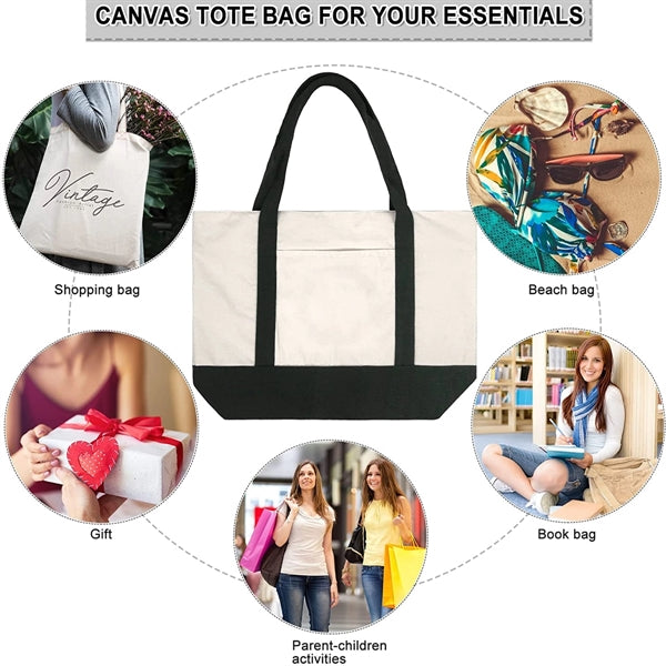 12oz Stylish Canvas Tote Bag Cotton Gift Pouch