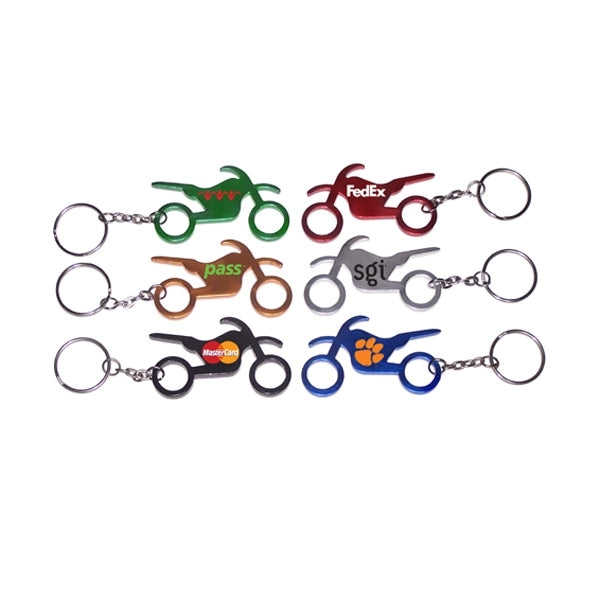 Motorbike shape bottle opener keychain
