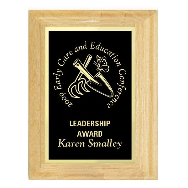 W8" x 10" Red Alder Plaque w/Plate