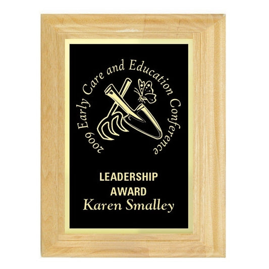 W8" x 10" Red Alder Plaque w/Plate
