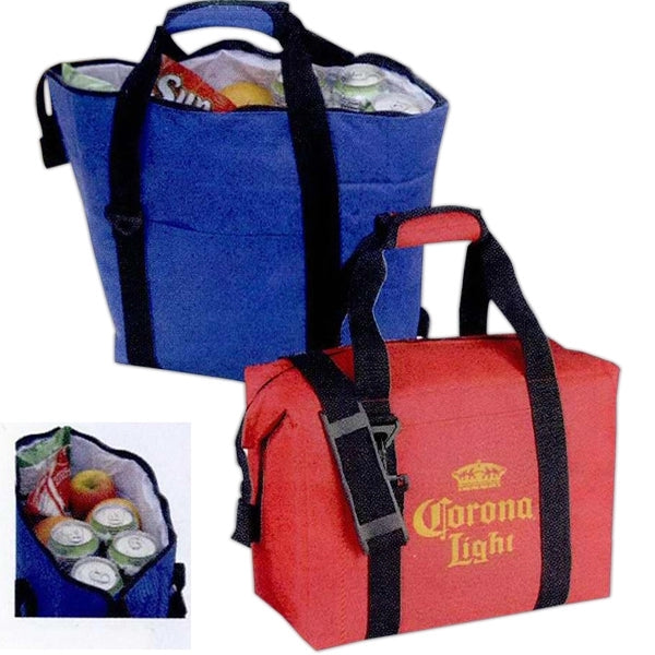 24 Can 600Denier Polyester Zippered Picnic Cooler Tote Bag