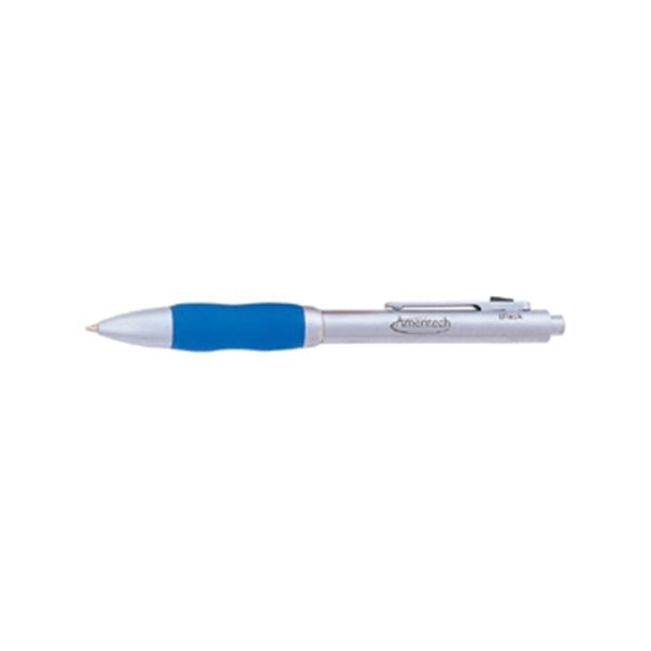 4-In-1 Dual Ball Pen, Stylus, and Pencil with Colored Grip