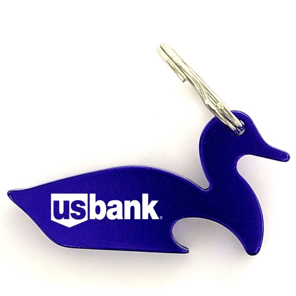 Duck shape bottle opener key chain