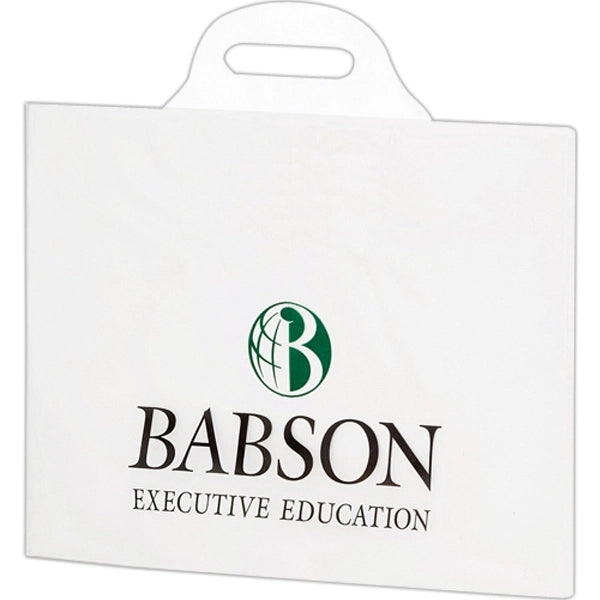 Clear Frosted Soft Bridge Handle Bag - Flexo Ink