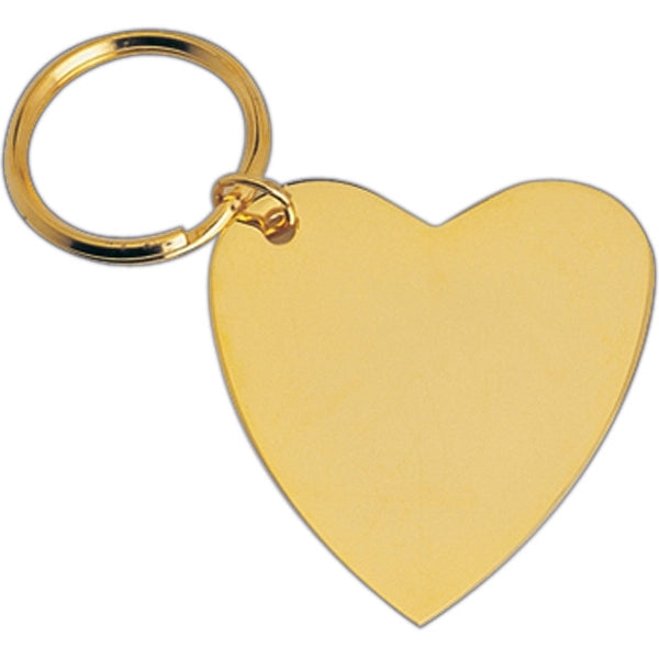 Gold plated brass heart keyring
