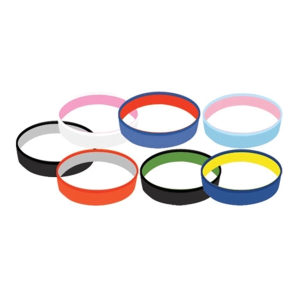 Dual Layer / Color Silicone Wristband Keychain